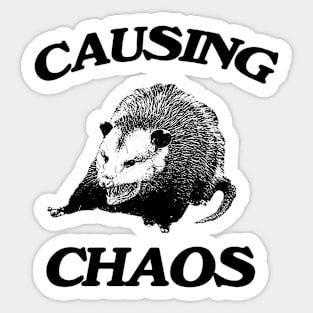 Opossum causing chaos shirt, Funny Possum Meme Sticker